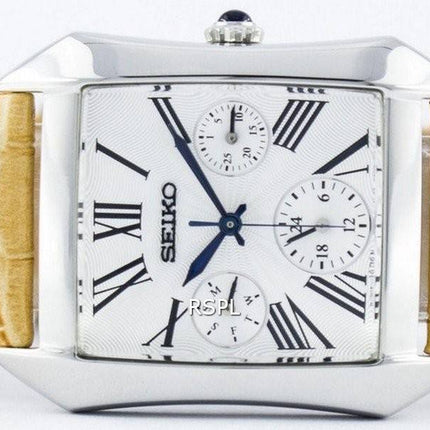 Seiko rektangulære multifunktions kvarts analoge SKY737P2 kvinders Watch