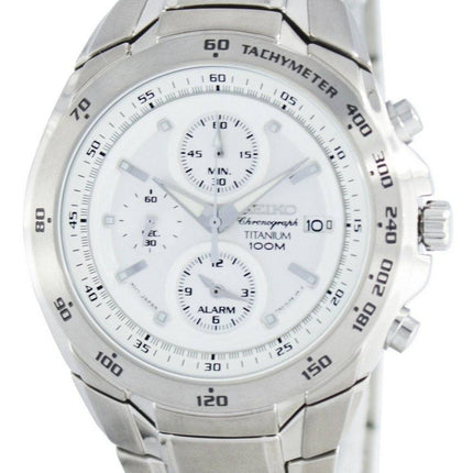 Seiko Titanium Chronograph Quartz Alarm Tachymeter SNAB87 SNAB87P1 SNAB87P Herreur