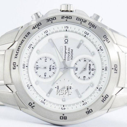Seiko Titanium Chronograph Quartz Alarm Tachymeter SNAB87 SNAB87P1 SNAB87P Herreur
