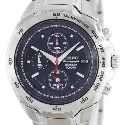 Seiko Titanium Chronograph Quartz Alarm Tachymeter SNAB89 SNAB89P1 SNAB89P Herreur