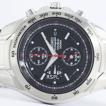 Seiko Titanium Chronograph Quartz Alarm Tachymeter SNAB89 SNAB89P1 SNAB89P Herreur