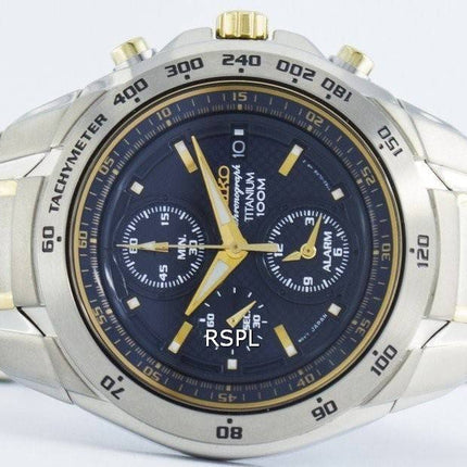 Seiko Titanium Chronograph Quartz Alarm Tachymeter SNAB93 SNAB93P1 SNAB93P Herreur