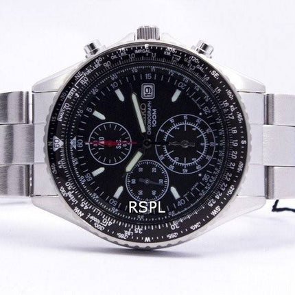 Renoveret Seiko Flightmaster Pilot slide rule kronograf SND253 SND253P1 SND253P herreur