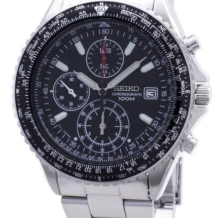 Renoveret Seiko Flightmaster Pilot slide rule kronograf SND253 SND253P1 SND253P herreur