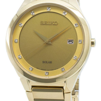 Seiko Solar SNE384 SNE384P9 SNE384P Diamond Accents Women Watch
