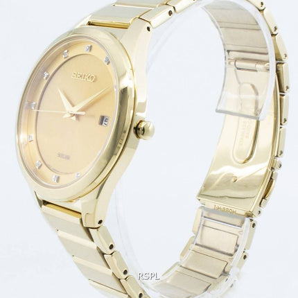 Seiko Solar SNE384 SNE384P9 SNE384P Diamond Accents Women Watch