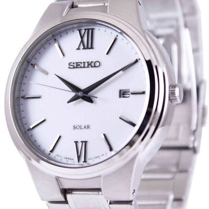Seiko Solar hvid skive SNE385P1 SNE385P Herreur