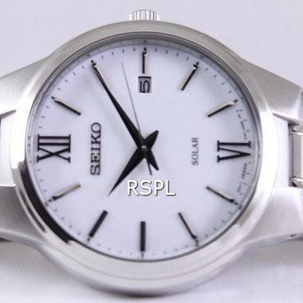 Seiko Solar hvid skive SNE385P1 SNE385P Herreur