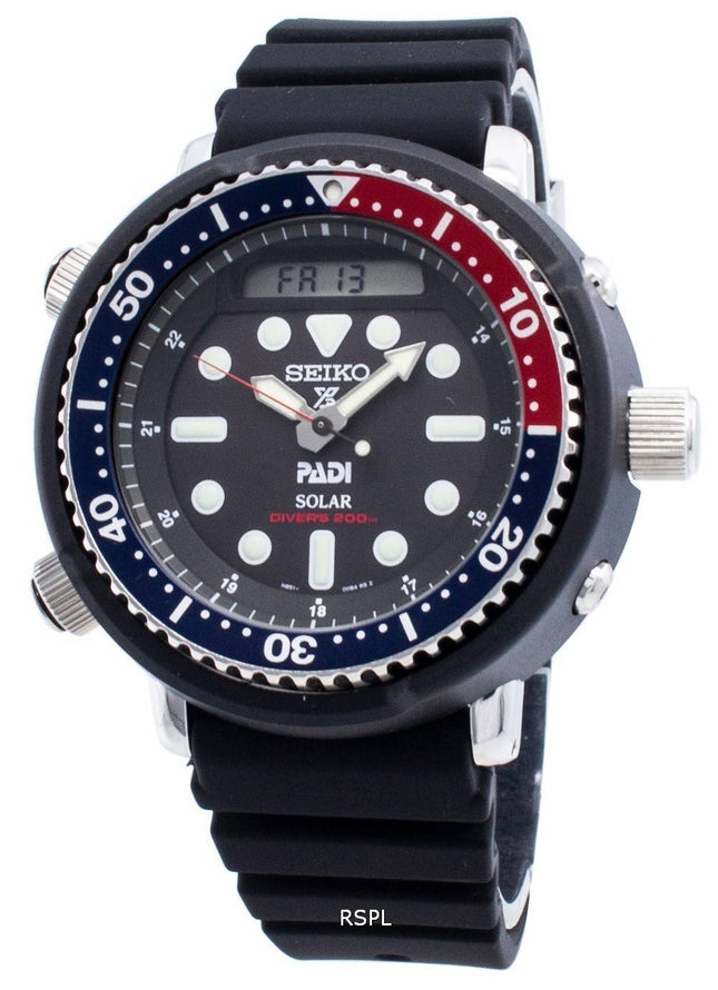 Seiko Prospex PADI Solar Diver',s SNJ027P1 Specialudgave 200M Herreur