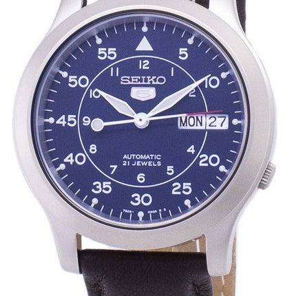 Seiko 5 militær SNK807K2-SS4 automatiske brune læder rem Herreur