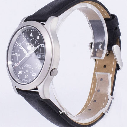 Seiko 5 militær SNK809K2-SS3 automatisk sort læder rem Herreur