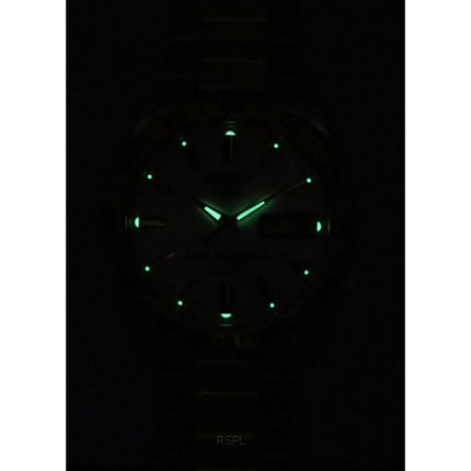 Seiko 5 Tofarvet rustfrit stål hvid skive 21 juveler automatisk SNKE04J1 unisex ur