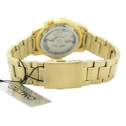 Seiko 5 guldfarvede rustfrit stål guldskive 21 juveler automatisk SNKK20K1 herreur