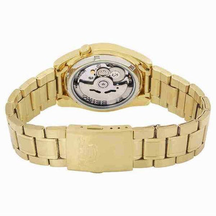 Seiko 5 Sports Gold Tone Rustfrit Stål Sort Urskive 21 Juveler Automatisk SNKL50K1 herreur