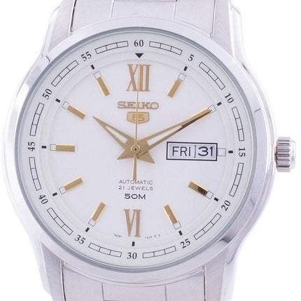 Renoveret Seiko 5 automatisk hvid urskive SNKP15 SNKP15K1 SNKP15K herreur