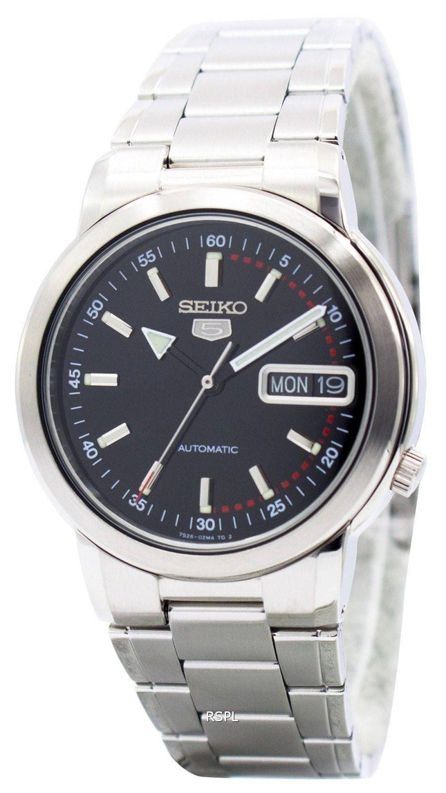 Seiko 5 automatiske sort urskive SNXE99 SNXE99K1 SNXE99K Herreur
