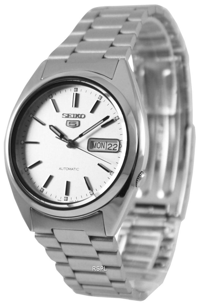 Seiko 5 automatiske sølv Dial SNXF01K1 SNXF01K Herreur