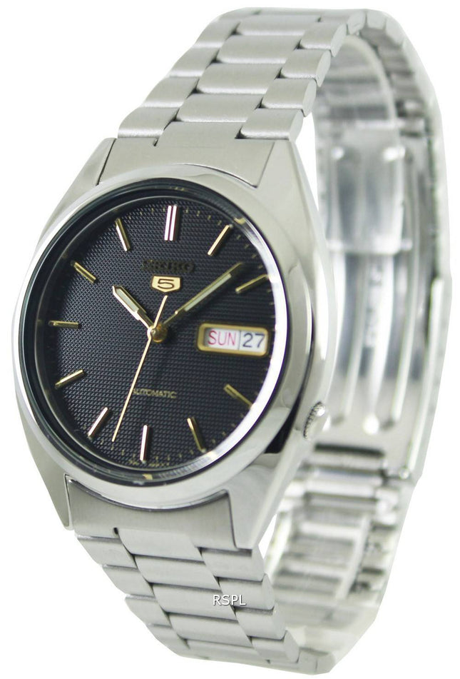 Seiko 5 automatiske sort urskive SNXG53K1 SNXG53K Herreur