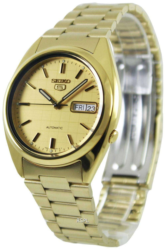 Renoveret Seiko 5 automatisk guld urskive SNXL72K1 SNXL72K herreur