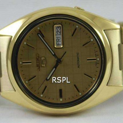 Renoveret Seiko 5 automatisk guld urskive SNXL72K1 SNXL72K herreur