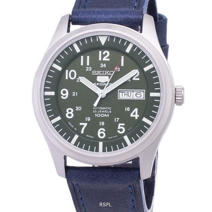 Seiko 5 sport SNZG09J1-LS13 Japan gjort mørk blå læder rem Herreur