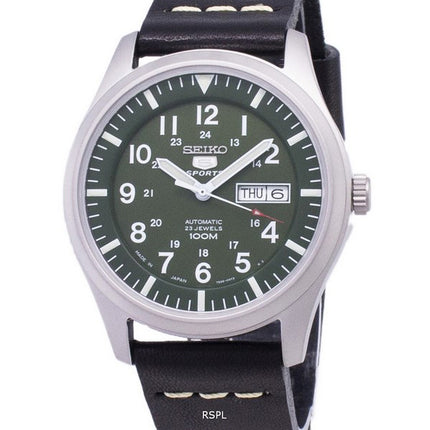 Seiko 5 sport SNZG09J1-LS14 Japan lavet sort læder rem Herreur