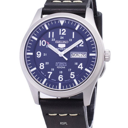 Seiko 5 sport SNZG11J1-LS14 automatisk sort læder rem Herreur