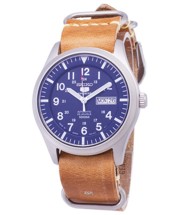 Seiko 5 sport SNZG11J1-LS18 automatisk brun læder rem Herreur
