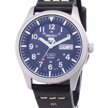Seiko 5 sport SNZG11K1-LS14 automatisk sort læder rem Herreur