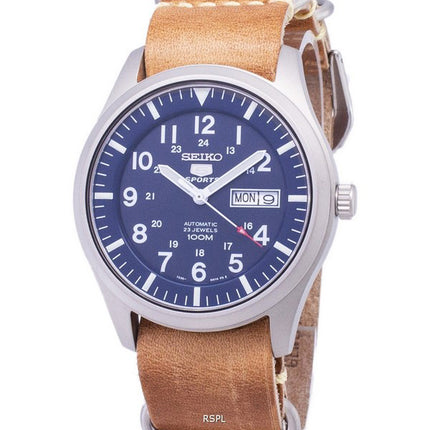 Seiko 5 sport SNZG11K1-LS18 automatisk brun læder rem Herreur