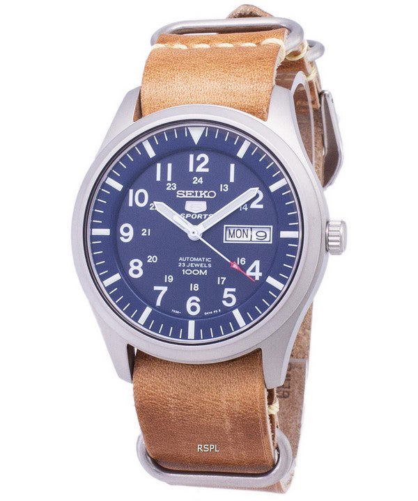 Seiko 5 sport SNZG11K1-LS18 automatisk brun læder rem Herreur