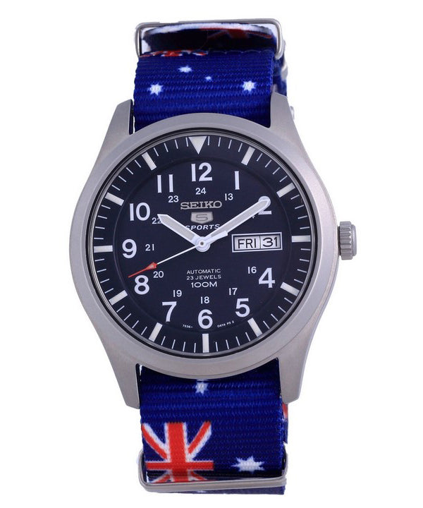 Seiko 5 Sports Automatic Polyester SNZG11K1-var-NATO30 100M Herreur