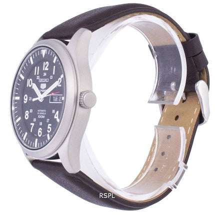 Seiko 5 sport automatisk forholdet mørk brun læder SNZG15K1-LS11 Herreur