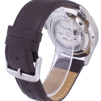 Seiko 5 sport automatisk forholdet mørk brun læder SNZG15K1-LS11 Herreur