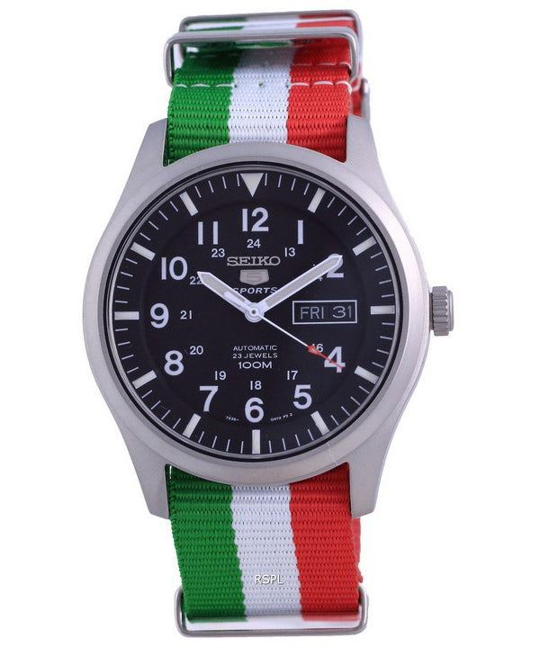 Seiko 5 Sports Automatic Polyester SNZG15K1-var-NATO23 100M Herreur