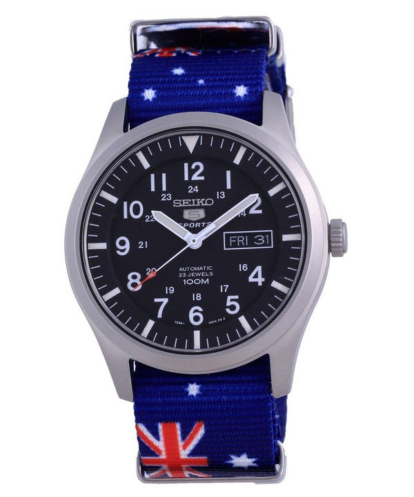 Seiko 5 Sports Automatic Polyester SNZG15K1-var-NATO30 100M Herreur