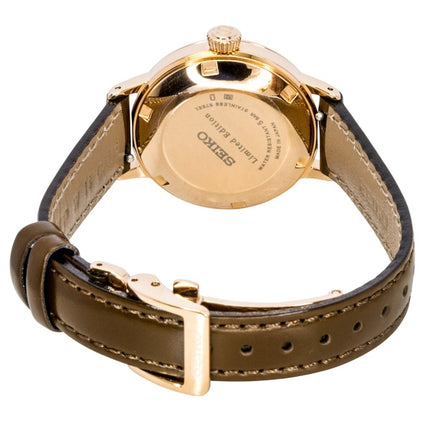 Seiko Presage Cocktail Limited Edition læderrem rosaguld urskive automatisk SRE014J1 dameur