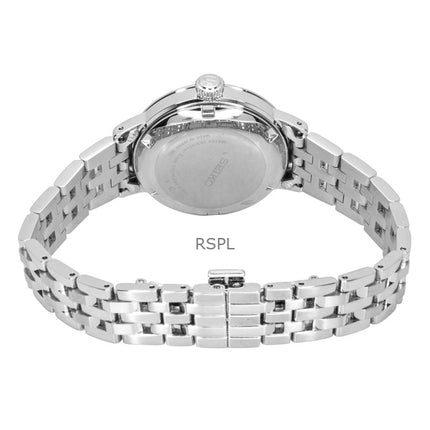 Seiko Presage Cocktail Diamond Accents rustfrit stål sølv urskive automatisk SRE017J1 dameur
