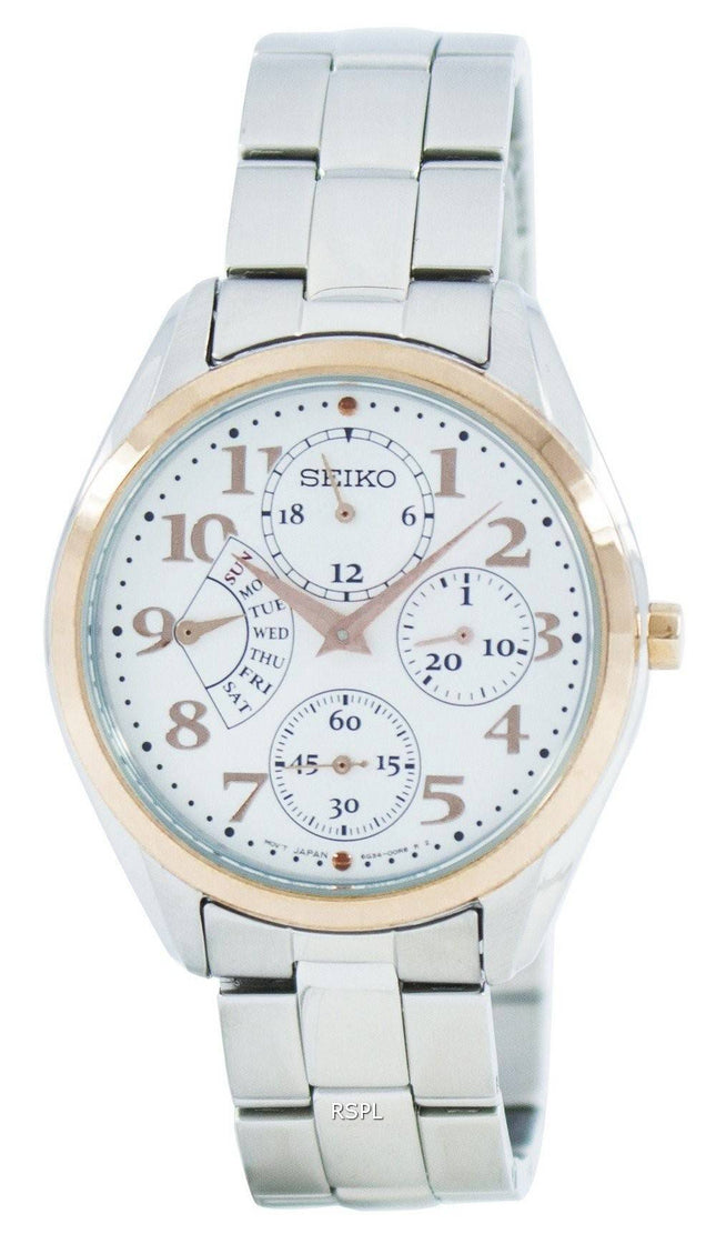 Seiko retrograd kvarts multifunktions SRL052 SRL052P1 SRL052P kvinders Watch