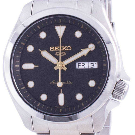 Renoveret Seiko 5 Sports sort urskive automatisk SRPE57 SRPE57K1 SRPE57K 100M herreur