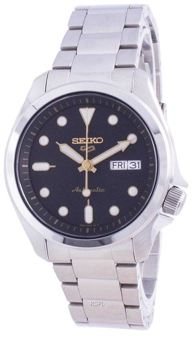 Renoveret Seiko 5 Sports sort urskive automatisk SRPE57 SRPE57K1 SRPE57K 100M herreur
