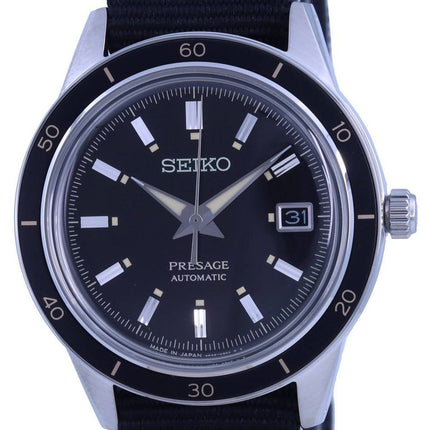 Seiko Presage Style 60&#39,er sort skive nylonrem Automatisk SRPG09 SRPG09J1 SRPG09J herreur