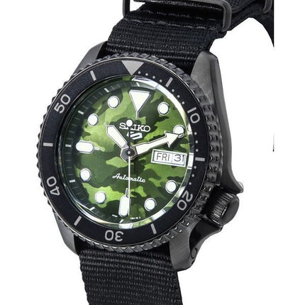 Seiko 5 Sports SKX Street Style Nylonrem Camouflage Skive Automatisk SRPJ37K1 100M herreur