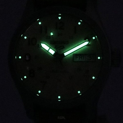 Seiko 5 Sports Desert Kit Midfield Nylon Strap Cream Dial Automatisk SRPJ83K1 100M herreur