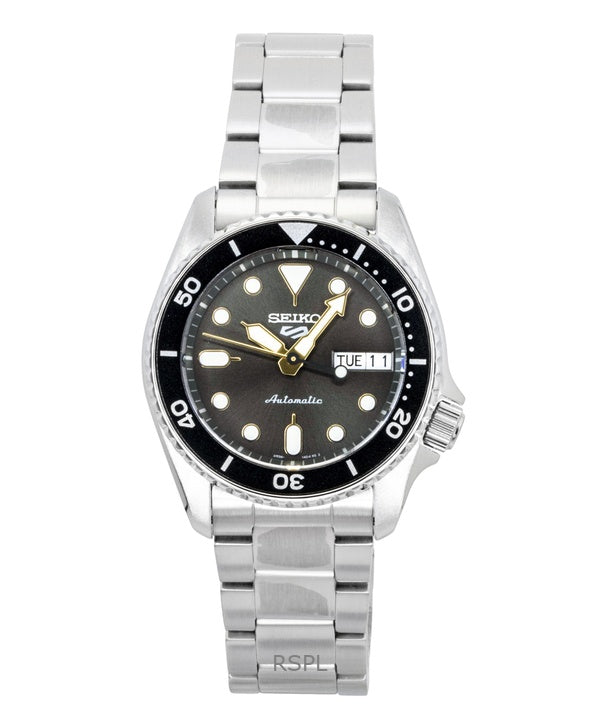 Seiko 5 Sports SKX Street Stonewash rustfrit stål sort urskive automatisk SRPL79K1 100M herreur