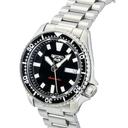 Seiko 5 Sports SKX Redux rustfrit stål sort urskive automatisk SRPL85K1 100M herreur