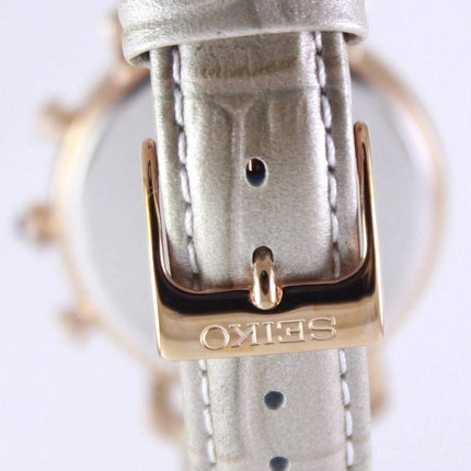 Seiko Quartz Chronograph kalveskind rem SRW872P1 SRW872P kvinders ur