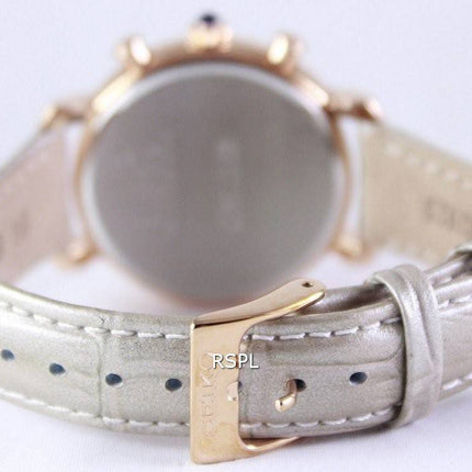 Seiko Quartz Chronograph kalveskind rem SRW872P1 SRW872P kvinders ur