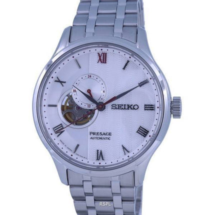 Seiko Presage Zen Garden åbent hjerte hvid skive automatisk SSA443 SSA443J1 SSA443J herreur