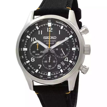 Seiko Discover More Sport Chronograph Nylonrem Black Dial Quartz SSB449P1 100M herreur
